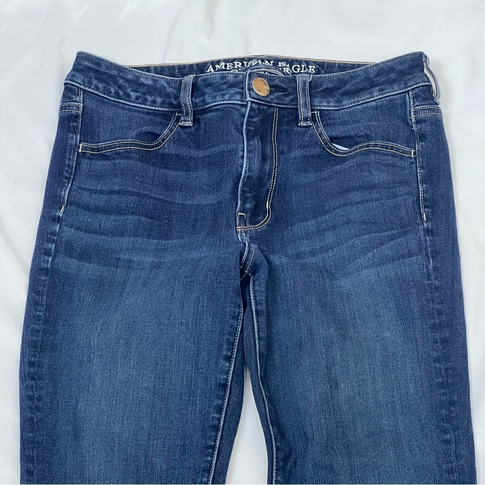 American Eagle Jeans Womens Size 6 360 Super Stretch High Rise Jegging Blue - Picture 3 of 12